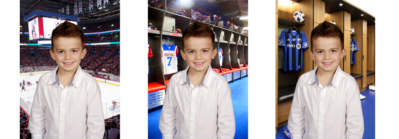 Boy portrait with different background