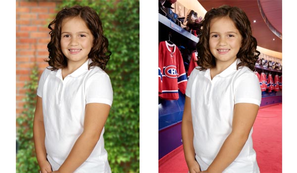 Girl portrait with different backgrounds