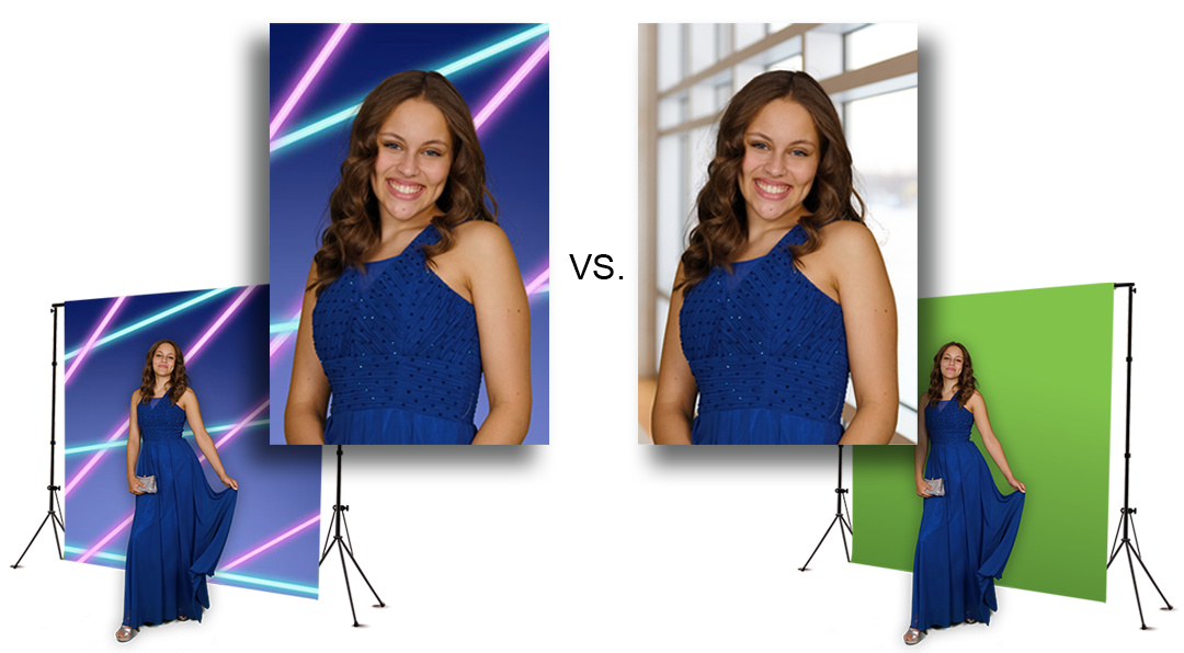 Old backdrop vs green screen removal