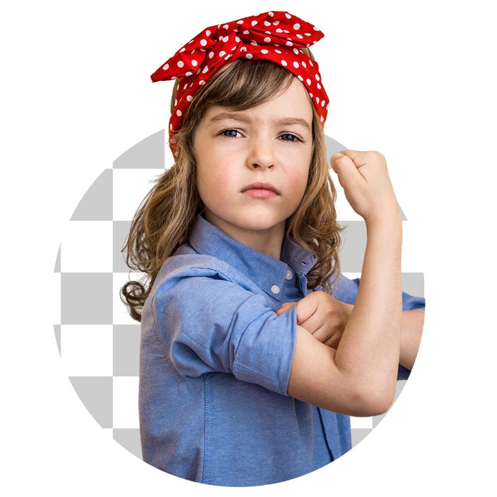 Young girl making the 