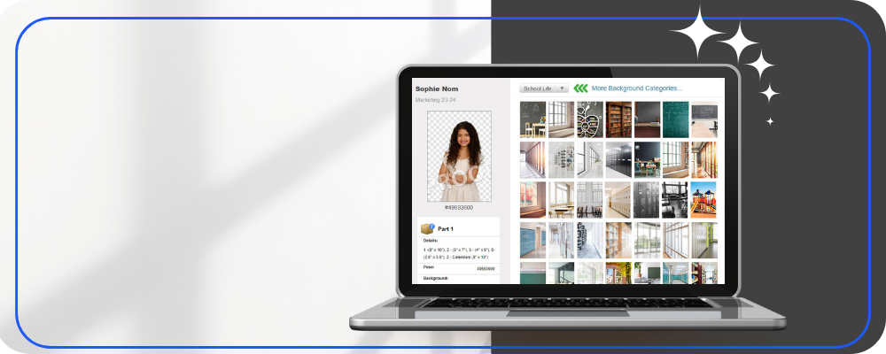 School Photo online storefront to choose a background for school picture